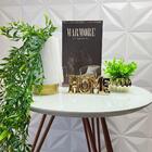 Kit Decoração Livro Mármore + Palavra Home + 2 Vasos