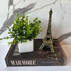 Kit Decoração Livro Marmore + Vaso Branco + Torre Eiffel