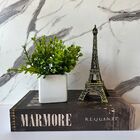 Kit Decoração Livro Marmore + Vaso Branco + Torre Eiffel