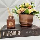 Kit Decoração Livro Marmore + Vaso Cerâmico + Difusor Vidro