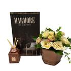 Kit Decoração Livro Marmore + Vaso Cerâmico + Difusor Vidro