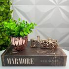 Kit Decoração Livro Mármore + Vaso De Vidro + Palavra Paris