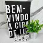 Kit Decoração Livro Travel + Vaso Cerâmico + Palavra Amor