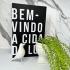 Kit Decoração Livro Travel + Vaso Pedestal + Pássaro Branco
