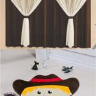 Kit Decoração P/ Quarto De Criança = Cortina Filó + Tapete Pe