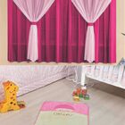 Kit Decoração P/ Quarto De Criança = Cortina Filó + Tapete Pe