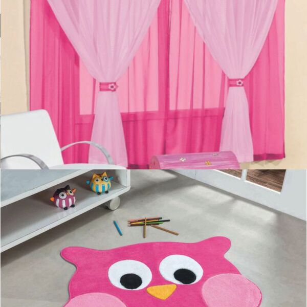 Kit Decoração P/ Quarto De Menina = Cortina Juvenil + Tapete