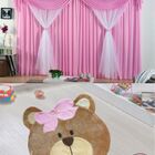 Kit Decoração P/ Quarto De Menina = Cortina Malha Jéssica + T