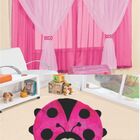 Kit Decoração P/ Quarto De Menina = Cortina Malha Juvenil + T