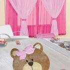 Kit Decoração P/ Quarto De Menina = Cortina Malha Juvenil + T