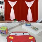 Kit Decoração P/ Quarto De Menino = Cortina Malha Jessica + T
