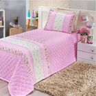 Kit Decoração Para Quarto De Menina = Cortina Voal + Cobre Le