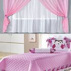 Kit Decoração Para Quarto De Menina = Cortina Voal + Cobre Le