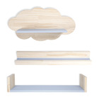 Kit Decoração Quarto Infantil Bebê Prateleira Mdf Azul Sky E