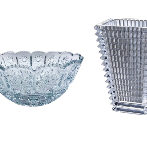 Kit Decoração Vaso E Centro De Mesa Vidro Cristal