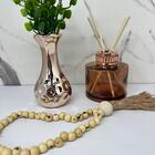 Kit Decoração Vaso Rose + Difusor De Vidro + Colar Japamala