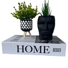 Kit Decoração Vaso Tripé + Vaso Rosto + Livro Home Design