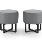 Kit Decorativo 2 Banquinho Para Sala De Estar Apoio Para Pés