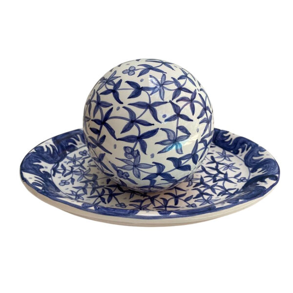 Kit Decorativo Bola E Prato Tema Portugues Ceramica Pintada