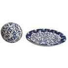 Kit Decorativo Bola E Prato Tema Portugues Ceramica Pintada