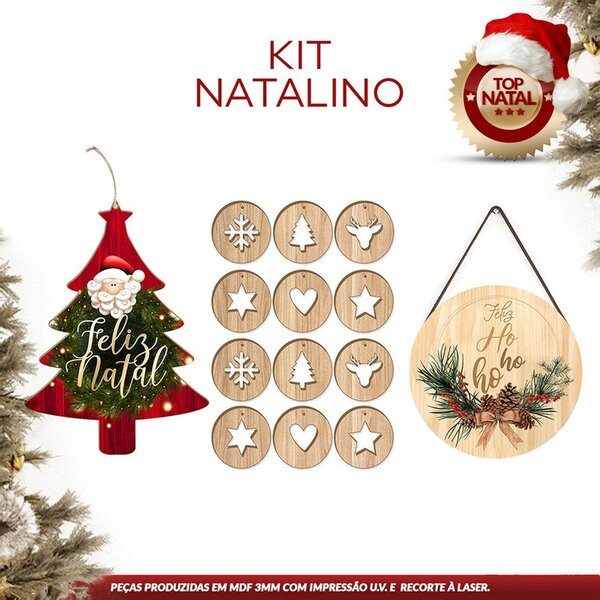 Kit Decorativo Com Frases De Natal Para Porta