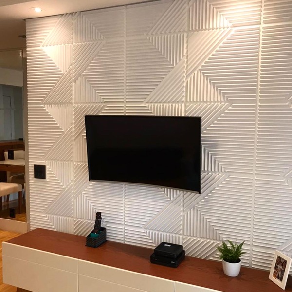 Kit Decorativo De Parede Placas 3d Ripado Revestimento 50x50