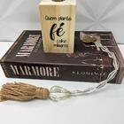 Kit Decorativo Livro + Colar + Vaso De Madeira Artesanal Fé
