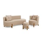 Kit Decorativo Sofá Curvo Orgânico + 01 Puff E Poltrona Luna