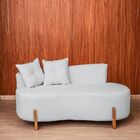 Kit Decorativo Sofá Curvo Orgânico + 01 Puff E Poltrona Luna