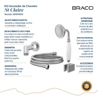 Kit Desviador Chuveiro De Teto Clássico Aço Escovado