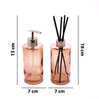 Kit Difusor E Porta Sabonete Liquido De Vidro Laranja - D'ros