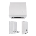 Kit com Porta Papel Toalha, Porta Sabonete Líquido 500ml e Porta Papel Higiênico Folha Aço Inox Biovis