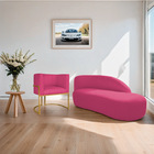 Kit Divã Luna 140cm Lado Direito E 01 Poltrona Base De Ferro