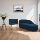 Kit Divã Luna 140cm Lado Direito E 01 Poltrona Base De Ferro