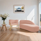 Kit Divã Luna 140cm Lado Direito E 01 Poltrona Base De Ferro