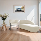 Kit Divã Luna 140cm Lado Direito E 01 Poltrona Base De Ferro