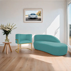 Kit Divã Luna 140cm Lado Direito E 01 Poltrona Base De Ferro