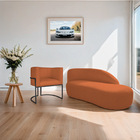 Kit Divã Luna 140cm Lado Direito E 01 Poltrona Base De Ferro