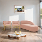 Kit Divã Luna 140cm Lado Direito E 02 Poltronas Base De Ferro