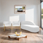 Kit Divã Luna 140cm Lado Direito E 02 Poltronas Base De Ferro