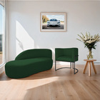 Kit Divã Luna 140cm Lado Esquerdo E 01 Poltrona Base De Ferro