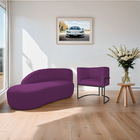 Kit Divã Luna 140cm Lado Esquerdo E 01 Poltrona Base De Ferro