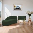 Kit Divã Luna 140cm Lado Esquerdo E 01 Poltrona Base De Ferro