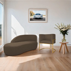 Kit Divã Luna 140cm Lado Esquerdo E 01 Poltrona Base De Ferro