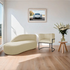 Kit Divã Luna 140cm Lado Esquerdo E 01 Poltrona Base De Ferro