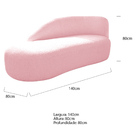 Kit Divã Luna 140cm Lado Esquerdo E 01 Poltrona Base De Ferro