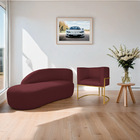 Kit Divã Luna 140cm Lado Esquerdo E 01 Poltrona Base De Ferro