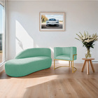 Kit Divã Luna 140cm Lado Esquerdo E 01 Poltrona Base De Ferro