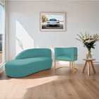 Kit Divã Luna 140cm Lado Esquerdo E 01 Poltrona Base De Ferro