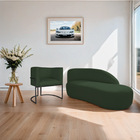 Kit Divã Luna 160cm Lado Direito E 01 Poltrona Base De Ferro